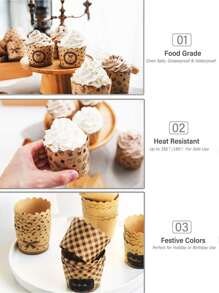1set/8pcs,Antique Single-Use Scone Cups, Thick Muffin Cups, Paper Cupcake Liners, Scone Molds, Baking Tools, Kitchen Gadgets, Kitchen Accessories