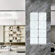 4 Packs Self Adhesive Acrylic Mirror, Mirror Tiles, Flexible Plastic Mirror Sheets Wall Stickers, Frameless Small Mirror, 3D Mirror Wall Tile, Self-Adhesive, Flexible Plastic Mirror, Full Body Mirror Tile, DIY Background Wall, Suitable For Wall Decoration Behind Doors, Bedrooms, Home Gyms, Bathrooms, Restaurants, And Home Walls Room Decor