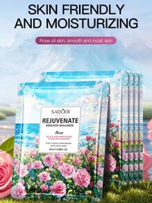 خليط 5/6/10/15 قطعة قناع زهري، مبيض، مرطب ومرطب، محكم وملطف للتجاعيد، يقلل من جفاف الوجه، يحتوي على استخلاص الزهور بغزارة، يجعل البشرة أكثر نعومة وإشراقًا