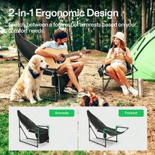 VIVOSUN Chaise Lounge, 2-In-1 Reclining Chair With Footrest/Armrests, Cup Holder, Storage Pocket, And Carry Bag, Support 300 Lb, For Camping, Beach, Poolside, And Patio, Black - 1 - View 3