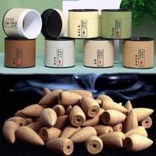 1 Can Of Approx. 42 Pieces, Natural Backflow Incense Cones - Assorted Fragrances, Suitable For Waterfall Incense Burner Holder, Can Be Used At Home, Meditation Room, Yoga Studio Etc. To Relieve Mood And Induce Relaxation, Portable.