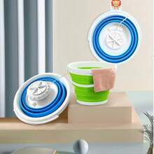 Mini Lavadora Ropa Portátil Usb Con Balde Plegable Lavarropa - Blanco - Ver 4