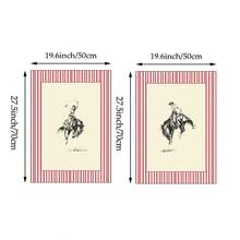1/2 Stück Vintage gestreifte Rodeo Wandkunst Bild Westernkowboy Leinwanddrucke Malereien Retro Pferde Poster Rustikale Mitte des Jahrhunderts moderne Dekoration für Schlafzimmer, Wohnzimmer oder Büro Raumdekoration Geschenk für sie, ungerahmt - Verschiedenfarbig - Übersicht 11