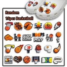 25 stuks schoenaccessoires met basketbalthema, leuke doe-het-zelf schoendecoraties geschikt voor klompenfeestjes, cadeau voor vrouwen en mannen (diverse stijlen, handgemaakt met mogelijke kleine lijmresten of defecten aan de achterkant)