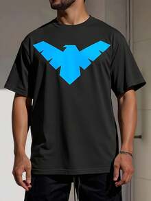 Darknote Playera / Camiseta Hombre Nightwing Comics 100% Algodón Peinado Premium Manga Corta Cuello Redondo - Negro - Ver 2