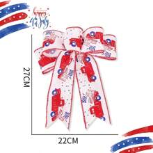 Decoraciones para el Día de la Independencia estadounidense (4 de julio), lazos, estrellas y rayas de lino fino, perfectos para porches, patios y decoraciones interiores, para volver a la escuela