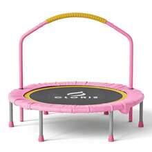 38'' Foldable Fitn Trampoline Max Load 220lbs Rebounder With Adjustable Foam Handle Indoor Outdoor Fitn Body Exercise - Pink - View 1