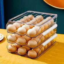 Sliding Drawer Egg Holder, Kitchen Fridge Egg Preservation Box, Egg Storage Container, Holds Up To 18 Eggs - Multicolor - View 15