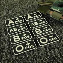 PVC Luminous Blood Type Armband A+ B+ AB+ O+ Patch Morale Patch Soft Glue(1pc)