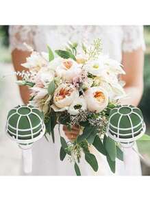 Ramo de flores artificiales grandes con soporte de asa para decoración floral de boda, tallo de espuma para arreglos florales