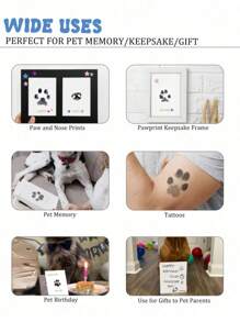 2pcs/1pc Pet Paw Print Kit (For Dogs And Cats), Dog Paw Print Pad Kit, Easy To Operate (Watch Video Before Using), No Ink No Contact Pet Paw Print Footprint Memorabilia, Used To Preserve Cat/Dog Paw Prints, Ideal For Commemorating The Growth Of Pets And Keeping Cherished Memories