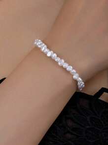 Irregular Faux Pearl Necklace And Bracelet As One Set Jewelry Gifts
