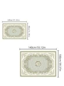 1 pièce Tapis décoratif de style de luxe français, tapis décoratif vert, tapis de salon, tapis de chambre à coucher, tapis d'entrée, tapis de cuisine, tapis de penderie, tapis de bureau, tapis de coiffeuse, tapis de zone, tapis décoratif, tapis, décoration de chambre à coucher, décoration de la maison, décoration de la pièce, paillasson d'extérieur, paillasson de jardin, tapis de salon