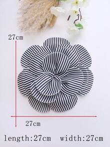 流行大号 4 层彩色空气层 3D 面料花胸针，多层褶边手工串珠 DIY 服装配饰，婚纱装饰材料，长度：28-30 厘米/宽度：24-28 厘米 - 多色 - 查看 21