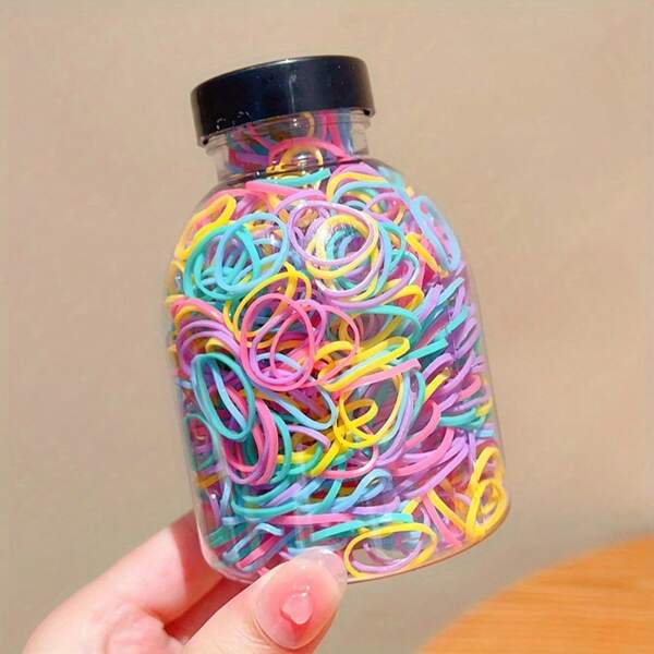 1000 Colorful Girl's Small Hair Loops - Soft And Elastic Hair Cords, Rich In Colors (Pink, Yellow, Blue, Orange, Green, Purple), Durable And Elastic, Suitable For Daily Use, Suitable For Young People's Y2k Style, And Teenage Hair Accessories
