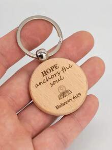 1 件基督教木制钥匙扣，圣经经文励志木制钥匙扣，具有力量和舒适度，适合男士和女士，教堂，带有信仰之光的钥匙扣，精神指导，以圣经的名义，传达恩典和力量汽车配件包饰