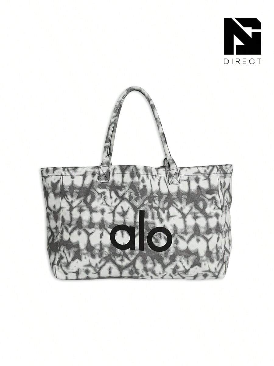 ALO Yoga Gray Tie Dye Large Canvas Tote Bag Gym Travel Carry-On - 灰色的 - 查看 1