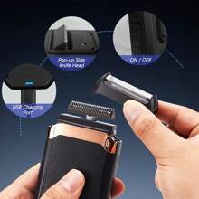 Rechargeable Multi-Function Electric Shaver, Men's Beard Trimmer, Electric Shaver For Men, Pop-Up Trimmer, Ideal For Head And Facial Hair Trimming, With Brush, Home Barbershop For Men, High-Quality Gift Choice