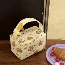 Anime Cartoon Insulated Lunch Bag, Portable School Student Water Bottle Lunch Box Tote Handbag, Women Cosmetic Pouch