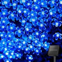 1 Peça, Luzes de Corda Solar de Flor de Sakura à Prova d´Água para Uso Externo 20L/30L/50L/100L /200L Branco Quente/Branco Frio/Multicolorida /Azul, Decorações de Luzes de Fada para Jardim, Cerca, Pátio, Quintal, Árvore de Natal, Gramado, Pátio, Decoração de Festa