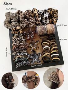 79pcs/Set Hair Accessories Including Hair Ties, Shrimp Hair Clips, And Large Plastic Teeth Hair Claws, Suitable For Various Hair Types And Styles, New 2024 Design