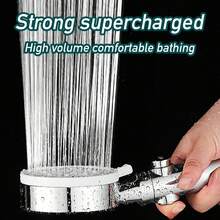 1 件套加压手持淋浴喷头，5 种模式可调节出水量，浴室淋浴喷头，淋浴喷雾器。一体化浴室配件，全面升级。 - 銀色 - 查看 7