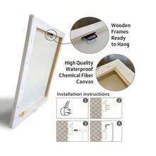 1/3Pcs Framed/Unframed The Sun, The Moon, The Mountains Decorative Paintings, Wall Art Hangings Canvas Posters, Picture Cores, Wall Painting Made Of Pine Wood (Optional Frame)