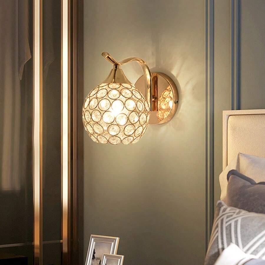 1 件壁灯床头灯 LED,简约现代风格,适用于卧室、客厅、走廊、楼梯、北欧奢华水晶灯具(不含灯泡) - 多款 - 查看 1