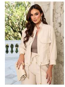 Adriana Marrant Women's Casual Fabric Autumn Street Set - Tắt - Xem 3