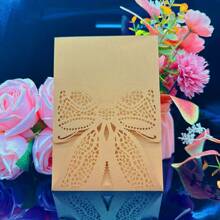25 piezas de tarjetas de invitación con mariposas cortadas por láser, decoraciones para bodas, compromisos, matrimonios, bautizos y bautismos, tarjetas de felicitación, tarjetas de aniversario (excluye páginas interiores y sobres)