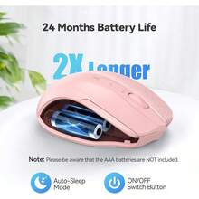 Tecknet Wireless Mouse, 2.4g Ergonomic Optical Mouse, Computer Mouse Laptop, PC, Computer, Chromebook, Notebook, 6 Buttons, 24 Months Battery Life, 2600 DPI, 5 Adjustment Levels - Różowy - Zobacz 7