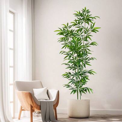 1 شجرة بامبو اصطناعية خضراء، نبات اصطناعي، شجرة اصطناعية للاستخدام في عيد الحب، الربيع والصيف، عيد الميلاد، رأس السنة، المنزل، غرفة المعيشة الحديثة، المكتب، الحديقة، المتجر، الديكور الداخلي، هدية لتخرج البيت