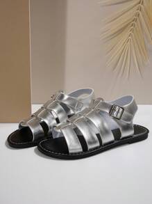 2025 Summer New Outdoor Comfortable Woven Flat Open Toe Plus Size Women Sandals