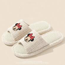 Disney Mickey Mouse Bathroom Slippers, Quick-Drying Anti-Slip Shower Sandals, Hollow-Out Indoor Home Slippers For Women