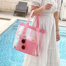 1 bolsa de praia de grande capacidade, mais vendida, com separação de molhado e seco, bolsa de natação de PVC à prova d'água para viagens, brinquedos e armazenamento de roupas