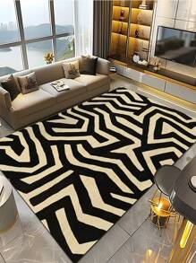 1pc Luxury Minimalist Line Art Patterned Carpet, 1100g High Density Faux Wool + TPR Washable Bottom, 0.6cm Thickness, Vintage European Botanical Elements Soft Shaggy Area Rug For Outdoor, Entryway, Living Room, Bedroom, Laundry Room, Bathroom, Machine Washable All Season Large Size Mat, Home Decor