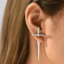 Fashionable Classic Versatile Crossed Sword & Cross Shape Stud Earrings