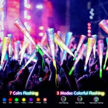 36cm LED Fiber Optic Rod With 3 Lighting Modes, LED Light Rod, Fireworks Rod, Fiber Optic Lights For Weddings, New Year's Day Birthdays, Carnival Parties