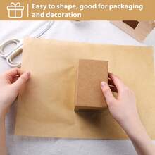 100 张礼品袋薄纸，卡其色薄纸，散装礼品袋薄纸，包装薄纸，礼品包装纸，用于婚礼生日艺术工艺派对装饰的礼品袋（50x35 厘米）