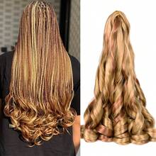 8 包 75 克/包 法式卷发辫子 24 英寸自然预拉伸弹性编织发散波浪钩针编织发 法式卷发合成接发 女士波西米亚风盒状辫子