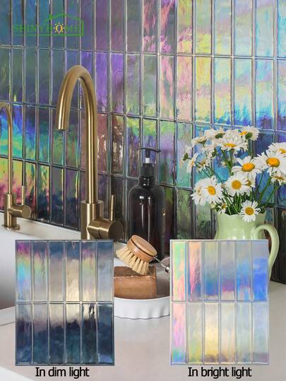 1/10/30 Stück bunte 3D selbstklebende Wandfliesen, Küchenrückwand Peel and Stick Fliesen, wasserfeste Tapete, Küchen Aufkleber, Heimdekoration, Badezimmer Waschtisch, Kamin, Waschküche Dekoration, Heim- & Raumdekoration