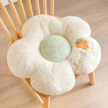1pc Flower Embroidered Plush Thickened Chair/Sofa Cushion