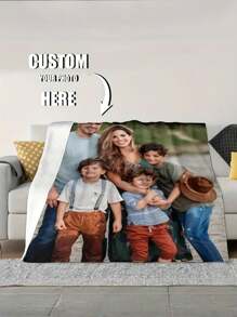 1pc Custom Flannel Blanket With Photo, Holiday Blanket, Gift Blanket, Soft And Fluffy Multipurpose Outdoor Beach Camping Living Room Sofa Pet Office Throw Blanket, Suitable For Mother's Day Gifts, Durable For Valentine's Day, For Graduation, For Father's Day, For Weddings, For Housewarming, Sofa, Bed, Car, Tea Room, Bedroom, Bathroom, Living Room, Dining Room