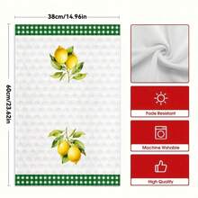 1pc/2pcs Modern Lemon Print Kitchen Towels, Soft & Absorbent Machine Washable Polyester Dishcloth, Perfect For Kitchen Decor, Cooking.Baking, Holiday Decor & Bathroomssentials, TableDecor, Kitchen Supplies, Home Decoration, New Home Bathroom Housewarming Gift, Kitchen Towels