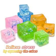 1/3Pcs Random Color Cube Stress Balls Sensory Ice Toy Balls For Anxiety Relief - Funny Fidget Stress Balls Stress Calming Toys