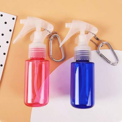 60ml Mini Alcohol Spray Bottle - Portable Keychain, Reusable Travel Set, Made Of Durable Plastic, Fragrance-Free, For Personal Hygiene, Essential Travel Accessory | Keychain Spray Bottle