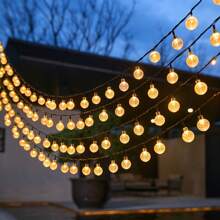 1 pacote 20/30/50/100/200 Luzes de Fio Solar em Formato de Esfera de Cristal LED, Luzes Solares para Uso Externo, Com 8 Modos de Iluminação, Decorações de Halloween Externas para Jardim, Árvore, Pátio, Festa, Natal, Pátio