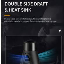1 encendedor de antorcha de 1300°, llama azul con cierre de seguridad, encendedor de llama brillante, recargable a gas butano, resistente al viento, con llama de chorro fría, apto para velas, barbacoas, estufas de pared, regalo de camping (no incluye gas butano)