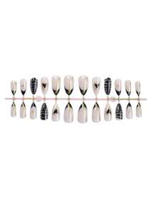 24 szt. Y2K Hot Girl Black Dark Heart Short Almond Press On Nails Dostawcy