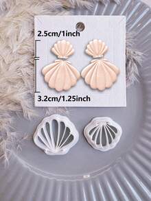 2 件贝壳设计粘土切割器，珠宝制作套件，海鲜风格，波西米亚图案，空心模具设计粘土切割器，适合 DIY 手工制作，精致精致的图案，美观时尚，工艺品 | 珠宝制作套件，聚酯树脂优质材料，无需用电 - 白色 - 查看 7
